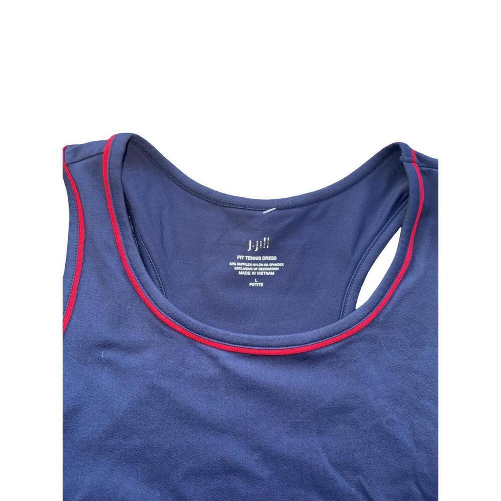 J. Jill Red Trim on Navy Blue Fit Tennis Dress Women Large New - Picture 2 of 5